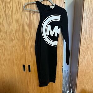 Michael Kors black one sleeve spandex dress